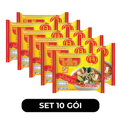 WAI WAI - Mì WaiWai chay vị Thái chua - Mì ăn liền Thái Lan - Mì chay chua (Thailand) - 60g/gói - 00277