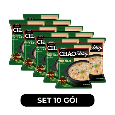 MASAN - Cháo Story Chinsu Thịt bằm nấm đùi gà, Cháo Story Chinsu vị Thịt bằm, Cháo gói Chinsu Story - 70g/gói - 00129