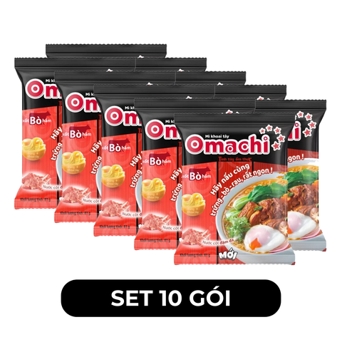 MASAN - Mì khoai tây Omachi hương vị Xốt Bò Hầm, Mì Omachi sốt bò hầm ăn liền, Mì Omachi gói - 80g/gói - 00114