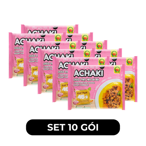 CÂY THỊ - Cháo Achaki hương vị Thịt heo bí đỏ, Cháo Cây Thị thịt heo bí đỏ ăn liền, Cháo ăn liền - 72g/gói - 00636