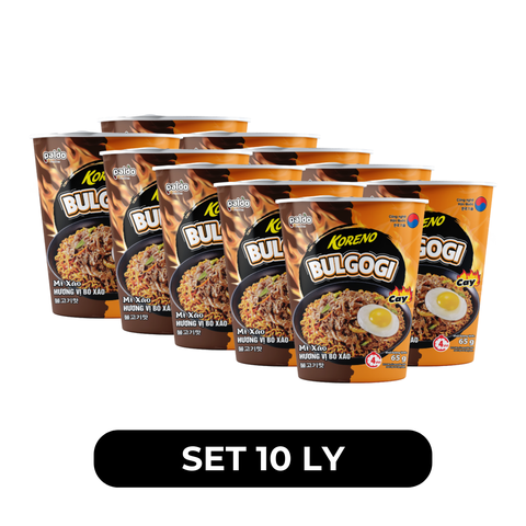 PALDO - Mì ly xào Koreno Bulgogi hương vị Bò xào cay, Mì trộn Koreno Bulgogi ly, Mì bò xào cay Hàn Quốc - 65g/ly - 00604