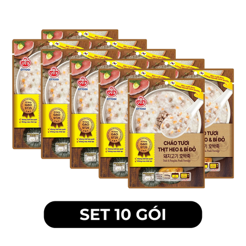 OTOKI - Cháo tươi Ottogi hương vị Thịt heo & bí đỏ, Cháo tươi thịt heo bí đỏ Hàn Quốc Otoki - 220g/gói - 00700
