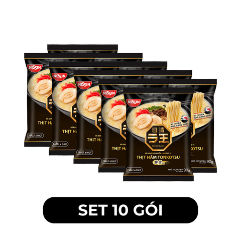 NISSIN - Mì ăn liền Nissin Raoh Ramen vị Thịt hầm Tonkotsu, Mì Ramen Nissin vị Tonkotsu, Mì ăn liền Nissin Raoh vị thịt hầm Tonkotsu - 90g/gói - 00375