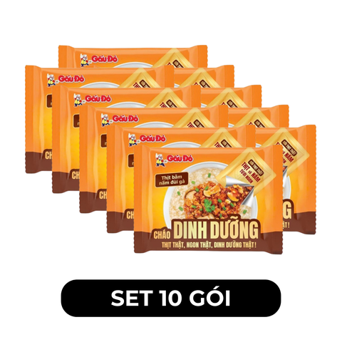 ASIAFOODS - Cháo Gấu đỏ (có gói thịt hầm thật) hương vị Thịt bằm nấm đùi gà, Cháo ăn liền Gấu đỏ - 74g/gói - 00665