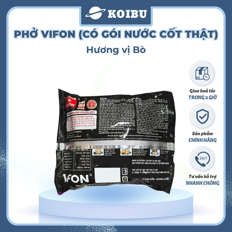 VIFON - Phở Vifon có gói xốt thịt hương vị Bò, Phở bò Vifon có gói nước cốt thịt, Phở ăn liền Vifon - 75g/gói - 00779