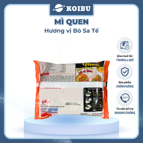 ACECOOK - Mì Quen hương vị Bò sa tế, Mì Quen bò sa tế, Mì Quen bò sate, Acecook Mì Queen Acecook - 82g/gói - 00846