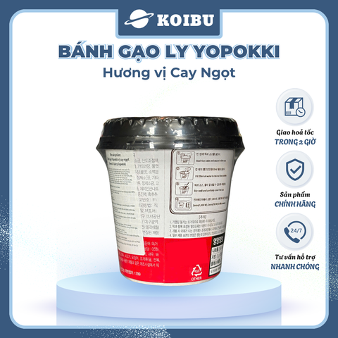 YOUNG POONG - Bánh gạo ly Yopokki hương vị Cay Ngọt, Bánh gạo cay ngọt Yopokki ly, Bánh gạo Hàn Quốc - 120g/ly - 00870