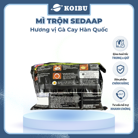 SEDAAP - Mì trộn Sedaap hương vị Gà cay Hàn Quốc, Mì Sedaap mì trộn Gà cay Hàn Quốc Sedaap ăn liền - 87g/gói - 00282