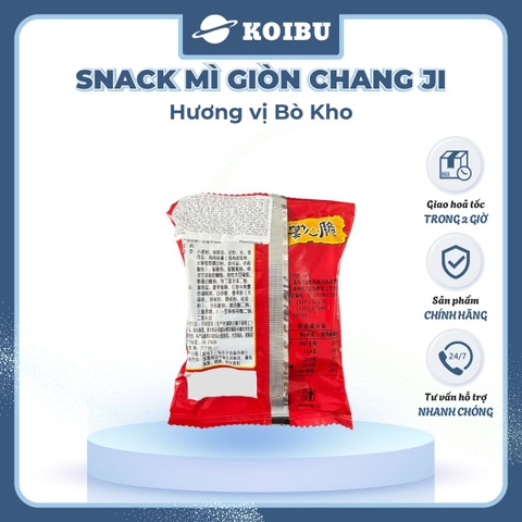 MENGZHOU - Snack mì giòn Chang Ji hương vị Bò kho, Snack mì gạch cua Chang Ji, Mì Trung Quốc - 25g/gói - 00162