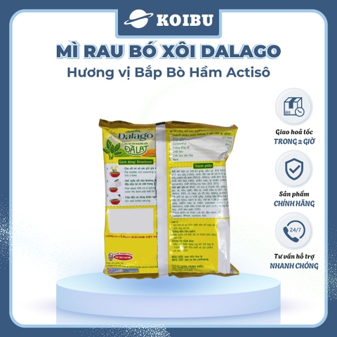 ACECOOK - Mì rau bó xôi Dalago hương vị Bắp bò hầm Actiso, Mì Dalago bắp bò hầm Atiso, Mì rau củ - 84g/gói - 00016