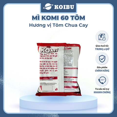 MASAN - Mì Komi hương vị Tôm chua cay, Komi Mì tôm chua cay Komi, Mì Kokomi tôm chua cay ăn liền - 60g/gói - 00809
