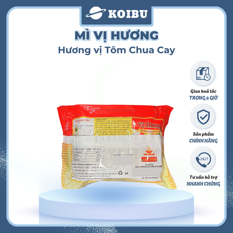THIEN HUONG FOOD - Mì Vị Hương hương vị Tôm chua cay, Mì Tôm chua cay Vị Hương ăn liền, Mì tôm ăn liền - 65g/gói  - 00867