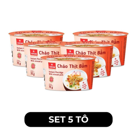 VIFON - Cháo Vifon tô có gói thịt thật vị Thịt bằm, Cháo thịt bằm tô Vifon, Cháo Vifon tô ăn liền - 70g/tô - 00498