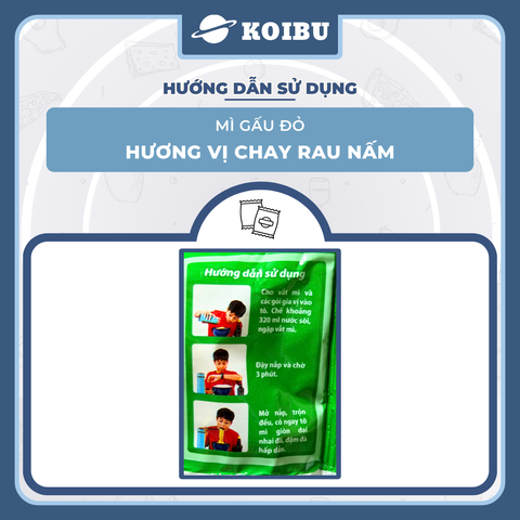 ASIAFOODS - Mì Gấu Đỏ hương vị Chay rau nấm, Mì Chay rau nấm Gấu Đỏ, Mì gói Gấu Đỏ Chay rau nấm - 60g/gói - 00324