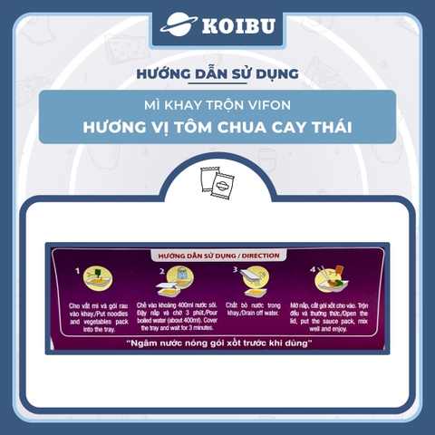 VIFON - Mì khay trộn Vifon hương vị Tôm chua cay Thái, Vifon Mì trộn Tôm chua cay Thái Vifon - 90g/khay - 00481