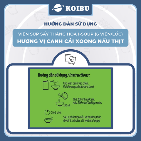 NFC - Viên súp sấy thăng hoa I-Soup hương vị Canh cải xoong nấu thịt, Canh cải xoong ăn liền I Soup - 42g/lốc - 00730
