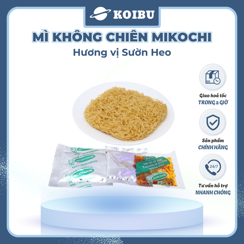 ACECOOK - Mì không chiên Mikochi hương vị Sườn heo, Mì Mikochi sườn heo, Mì không chiên ăn liền Mikochi (80g/gói) - 80g/gói - 00077