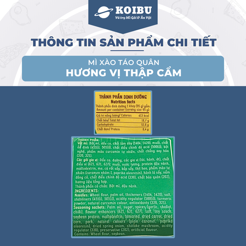 ACECOOK - Mì xào Táo Quân hương vị Thập cẩm, Mì Táo Quân xanh, Mì Táo quân thập cẩm, Mì khay Táo Quân thập cẩm - 85g/khay - 00030