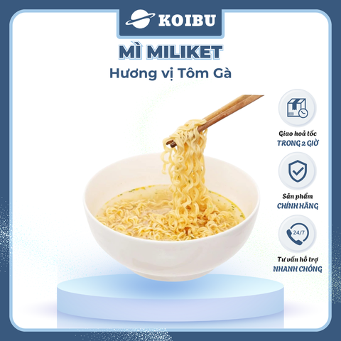 COLUSA - Mì Miliket hương vị Tôm gà, Miliket mì tôm gà Miliket, Mì ăn liền Miliket, Mì gói Miliket - 65g/gói - 00811