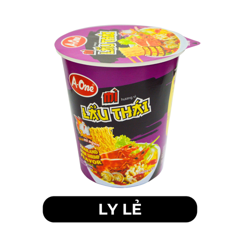 A ONE - Mì ly A-One Lẩu thái, Mì ly A One Lẩu thái, Mì ly Aone Lẩu thái, Mì Aone ly, Mì A-One ly- 65g/ly - 00224