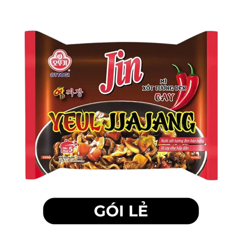 OTTOGI - Mì nấu Jin Yeul Jjajang hương vị trộn Xốt tương đen cay, Mì trộn Yeul Sốt tương đen cay - 135g/gói - 00527