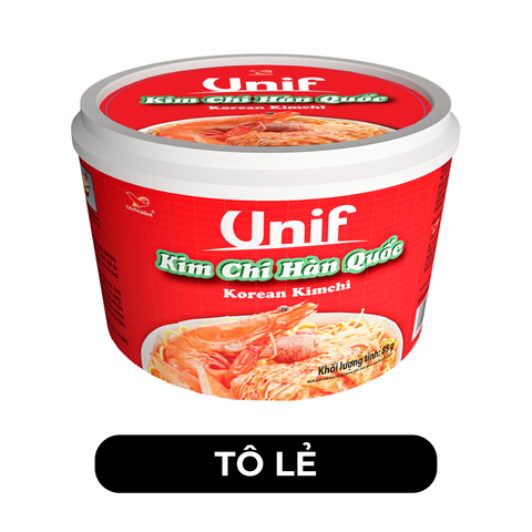UNI-PRESIDENT - Mì tô Unif hương vị Kim chi Hàn Quốc, Mì Unif tô kim chi, Unif mì tô kim chi Hàn Quốc - 85g/tô - 00172