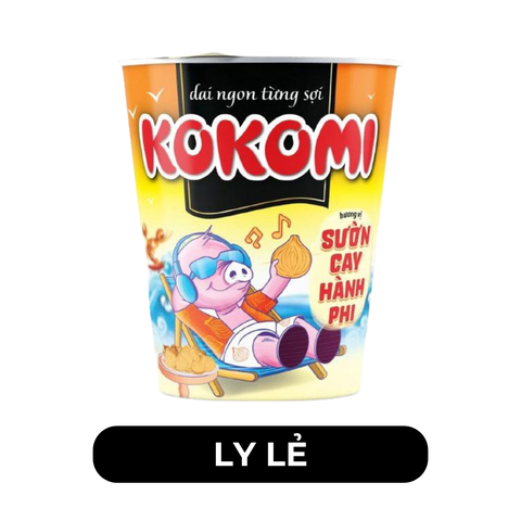MASAN - Mì ly Kokomi hương vị Sườn Cay Hành Phi - Mì Kokomi ly hương vị Sườn Cay Hành Phi - 65g/ly - 00120