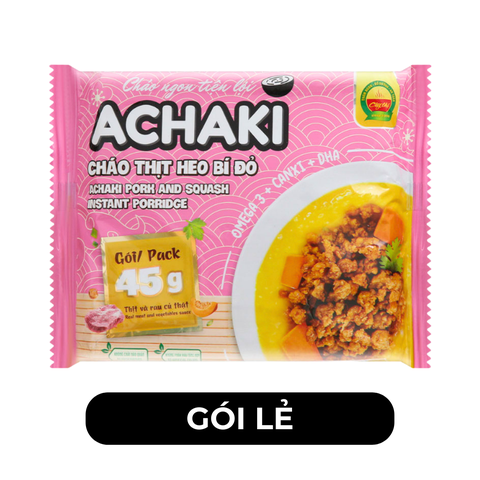 CÂY THỊ - Cháo Achaki hương vị Thịt heo bí đỏ, Cháo Cây Thị thịt heo bí đỏ ăn liền, Cháo ăn liền - 72g/gói - 00636