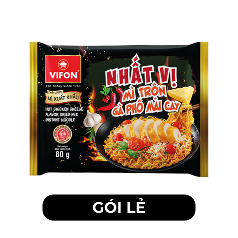 VIFON - Mì trộn Nhất Vị hương vị Gà phô mai cay, Mì Vifon gà phô mai cay, Mì gà phô mai cay Nhất Vị - 60g/gói - 00274