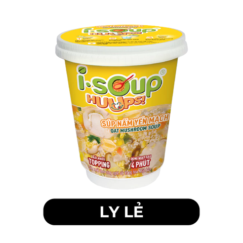 NFC - Súp ly I-Soup Huups! hương vị Nấm yến mạch, Isoup Huups súp ăn liền Isoup Huups ly, Súp I-Soup ly - 24g/ly - 00679