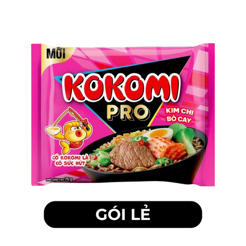 MASAN - Mì Kokomi Pro Kim chi bò cay, Mì Kokomi Pro hương vị Kim chi bò cay, Mì kim chi bò cay Kokomi Pro - 75g/gói - 00520
