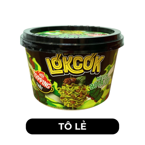 WORLD SPICE - Mì tô trộn LókCók hương vị Bò lá lốt, Mì tô trộn bò lá lốt LokCok, Mì ăn liền LokCok - 102g/tô - 00759