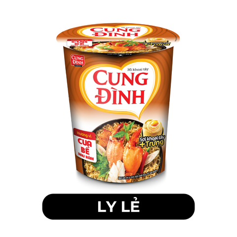AFOTECH - Mì ly Cung Đình Cua bể rau răm, Mì ly Cua bể rau răm Cung Đình, Mì Cua bể rau răm Cung Đình - 65g/ly - 00306