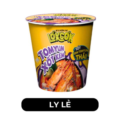 WORLD SPICE - Mì ly LókCók hương vị Tomyum xốt kem, Mì ly xốt kem Tomyum LokCok ăn liền, Mì Lokcok ly - 75g/ly - 00772