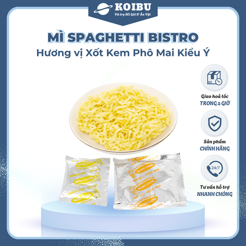 ACECOOK - Mì spaghetti Bistro Xốt kem phô mai kiểu Ý, mì spaghetti Bistro hương vị xốt phô mai, mì spaghetti xốt kem phô mai Bistro - 100g/gói - 00074