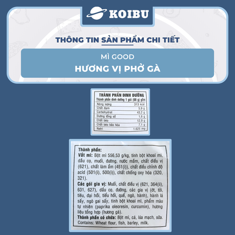 ACECOOK - Mì Good sợi phở hương vị Phở gà, Mì sợi phở Good vị phở gà, Mì Good phở gà sợi dẹt  - 68g/gói - 00892