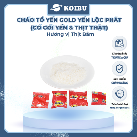 YẾN LỘC PHÁT - Cháo tổ yến Gold Yến Lộc Phát hương vị Thịt bằm, Cháo tổ yến thịt bằm Yến Lộc Phát - 50g/gói - 00825
