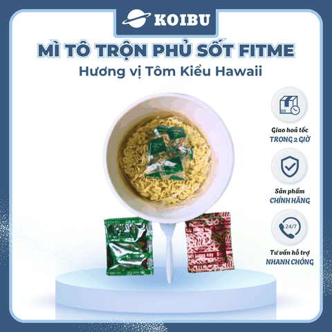 THIEN HUONG FOOD - Mì tô trộn phủ sốt Fitme hương vị tôm kiểu Hawaii, Mì tô trộn Fitme tôm kiểu Hawaii - 110g/tô - 00798