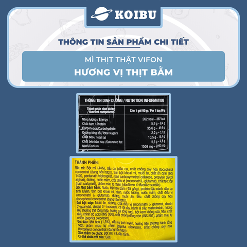 VIFON - Mì thịt thật Vifon hương vị Thịt Bằm, Vifon Mì Thịt bằm thịt thật Vifon, Mì Vifon thịt thật - 90g/gói - 00815