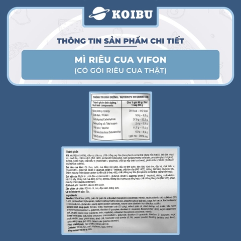 VIFON - Mì Vifon hương vị Riêu cua (có gói riêu cua thật), Vifon mì riêu cua Vifon, Mì Vifon riêu cua - 00812