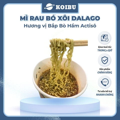 ACECOOK - Mì rau bó xôi Dalago hương vị Bắp bò hầm Actiso, Mì Dalago bắp bò hầm Atiso, Mì rau củ - 84g/gói - 00016