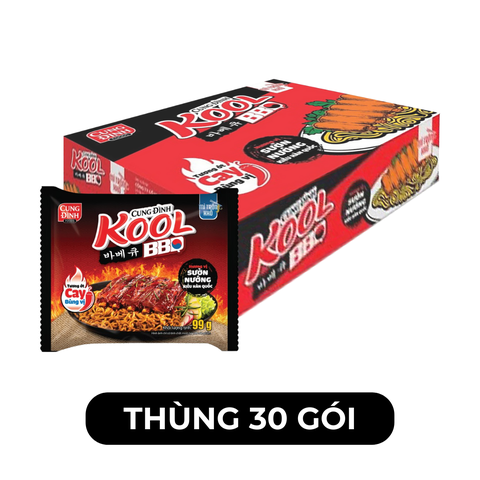AFOTECH - Mì trộn Cung Đình Kool BBQ gói Sườn nướng kiểu Hàn Quốc, Mì trộn BBQ Cung Đình Kool - 99g/gói - 00512