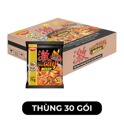 NISSIN - Mì xào cay Nissin Gà cay Hàn Quốc, Mì xào cay Gà cay Hàn Quốc, Mì xào Nissin Gà cay Hàn Quốc - 71g/gói - 00368