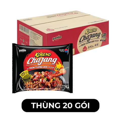 PALDO - Mì trộn Koreno Chajang tương đen cay, Mì trộn Koreno Úp 4p tương đen cay Koreno Chachang - 78g/gói - 00390