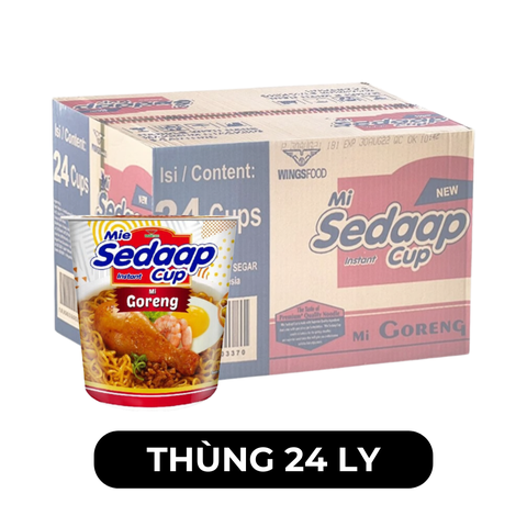 SEDAAP - Mì trộn Sedaap ly vị mì xào (ly trắng) - Mì Sedaap vị gà không cay vị mì xào, Mì ăn liền Indonesia, Mie Sedaap Instant Cup Mi Goreng, Mì ly Indonesia, Mì Indo - 85g/ly - 00288