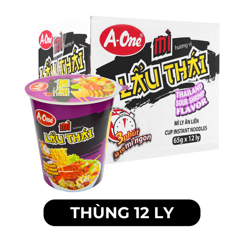 A ONE - Mì ly A-One Lẩu thái, Mì ly A One Lẩu thái, Mì ly Aone Lẩu thái, Mì Aone ly, Mì A-One ly- 65g/ly - 00224