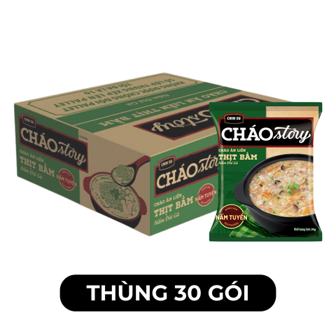 MASAN - Cháo Story Chinsu Thịt bằm nấm đùi gà, Cháo Story Chinsu vị Thịt bằm, Cháo gói Chinsu Story - 70g/gói - 00129