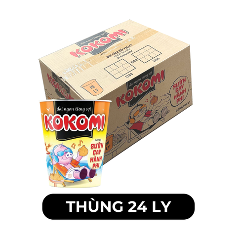MASAN - Mì ly Kokomi hương vị Sườn Cay Hành Phi - Mì Kokomi ly hương vị Sườn Cay Hành Phi - 65g/ly - 00120