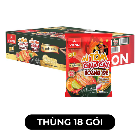 VIFON - Mì Vifon xuất khẩu Tôm chua cay hoàng đế, Mì Tôm chua cay hoàng đế Vifon cao cấp xuất khẩu - 100g/gói - 00200