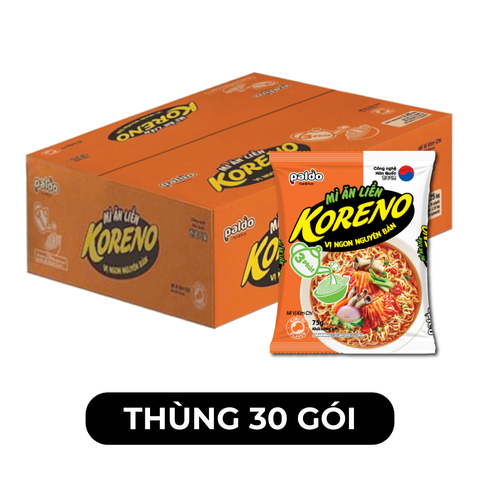 PALDO - Mì Koreno hương vị Kim chi, Mì kim chi Koreno, Mì Koreno úp 3 phút, Mì gói Koreno Hàn Quốc - 75g/gói - 00388